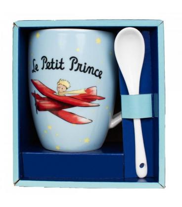 Taza con cuchara enesco el principito en su avión