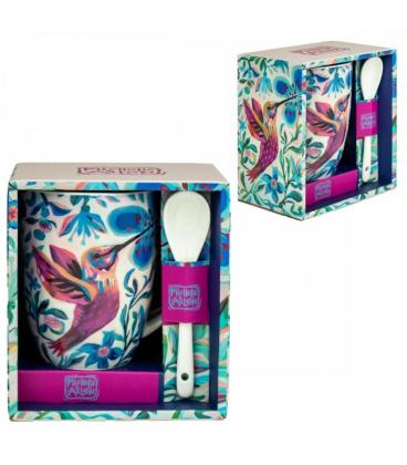 Taza con cuchara enesco colibrí