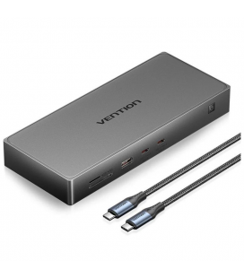 Docking usb tipo-c vention tpwh0/ 2xhdmi 4k/ 1xdisplayport/ 3xusb/ 2xusb tipo-c/ 1xusb tipo-c pd/ 1xrj45/ 1xlector tarjetas/