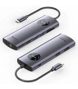 Docking usb tipo-c vention tquhb/ 1xhdmi 4k/ 1xdisplayport/ 3xusb/ 1xrj45/ 1xusb tipo-c pd/ 1xlector tarjetas/ gris