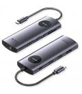 Docking usb tipo-c vention tqwhb/ 2xhdmi 4k/ 1xdisplayport/ 3xusb/ 1xusb tipo-c pd/ 1xrj45/ 1xlector tarjetas/ gris
