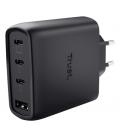 Cargador de pared gan trust maxo 65w 26067/ 3xusb tipo-c/ 1xusb/ incluye cable usb tipo-c/ 65w