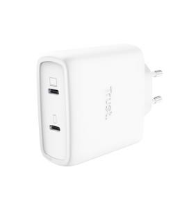 Cargador de pared gan trust maxo 65w 25526/ 2xusb tipo-c/ incluye cable usb tipo-c/ 65w