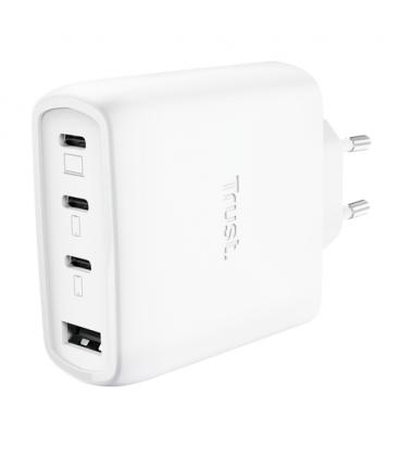 Cargador de pared gan trust maxo 65w 26068/ 3xusb tipo-c/ 1xusb/ incluye cable usb tipo-c/ 65w