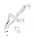 Soporte de mesa con contrapeso para 2 monitores aisens dt32tsr-439/ giratorio/ inclinable/ hasta 9kg