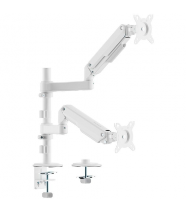 Soporte de mesa con contrapeso para 2 monitores aisens dt32tsr-441/ giratorio/ inclinable/ hasta 9kg