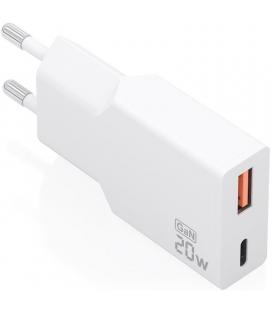 Cargador de pared gan aisens a110-0998/ 1xusb tipo-c/ 1xusb/ 20w/ blanco