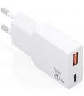 Cargador de pared gan aisens a110-0998/ 1xusb tipo-c/ 1xusb/ 20w/ blanco