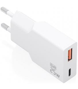 Cargador de pared gan aisens a110-1000/ 1xusb tipo-c/ 1xusb/ 25w/ blanco