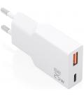 Cargador de pared gan aisens a110-1000/ 1xusb tipo-c/ 1xusb/ 25w/ blanco