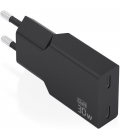 Cargador de pared gan aisens a110-1006/ 2xusb tipo-c/ 30w/ negro