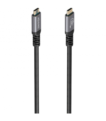 Cable usb 3.2 tipo-c aisens a107-0988/ usb tipo-c macho - usb tipo-c macho/ hasta 100w/ 20gbps/ 3m/ negro