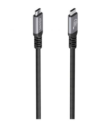 Cable usb 3.2 tipo-c aisens a107-0990/ usb tipo-c macho - usb tipo-c macho/ hasta 100w/ 10gbps/ 5m/ negro