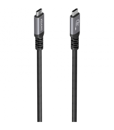 Cable usb 3.2 tipo-c aisens a107-0991/ usb tipo-c macho - usb tipo-c macho/ hasta 60w/ 5gbps/ 7m/ negro