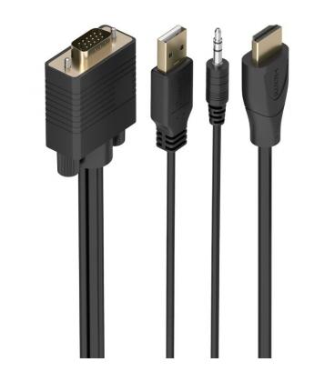 Cable conversor aisens a115-1007 svga macho - usb macho - jack macho/ hdmi macho/ 1m/ negro