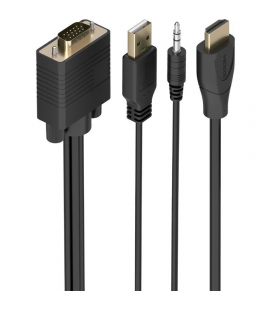 Cable conversor aisens a122-1013 svga macho - usb macho - jack macho/ hdmi macho/ 1m/ negro
