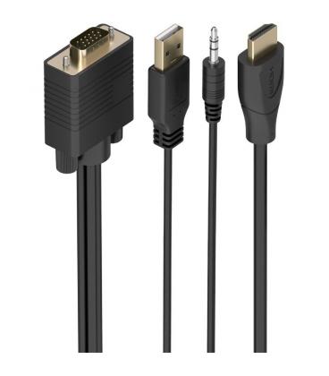 Cable conversor aisens a122-1014 svga macho - usb macho - jack macho/ hdmi macho/ 1.5m/ negro