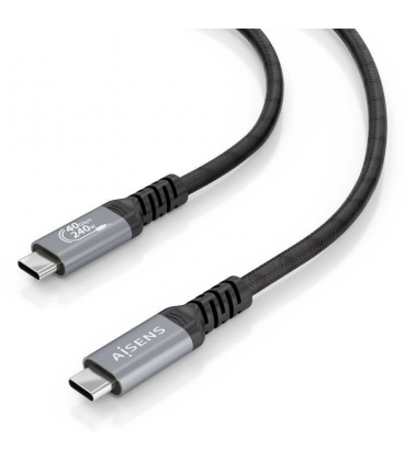 Cable usb 4.0 tipo-c aisens a156-0994/ usb tipo-c macho - usb tipo-c macho/ hasta 240w/ 40gbps/ 1m/ negro