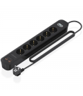 Regleta con interruptor aisens asps-2a2c17-bk/ 6 tomas de corriente/ 2 usb - 2 usb tipo-c/ cable 1.4m/ negro