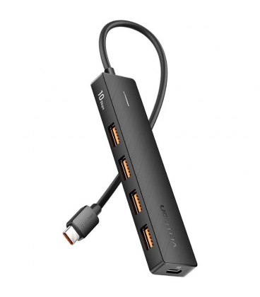 Hub usb tipo-c 3.2 vention ckcbb/ 4xusb/ 1xusb tipo-c pd