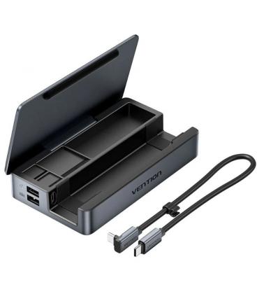 Docking usb tipo-c para steam deck / switch vention tpzh0/ 2xhdmi 4k/ 3xusb/ 1xusb tipo-c/ 1xusb tipo-c pd/ 1xrj45/ 1xlector