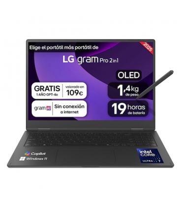 Portatil lg 16t90tp - k u7 - 258v - 32gb - ssd 1tb - 16 pulgadas - w11h