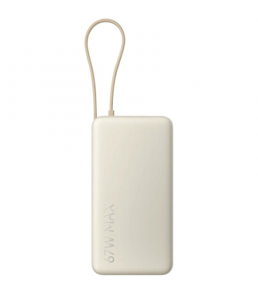 Powerbank 20000mah xiaomi 67w power bank integrated cable/ 67w/ beige/ incluye cable usb tipo-c
