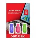 Pendrive 32gb sandisk cruzer blade pack 3 usb 2.0