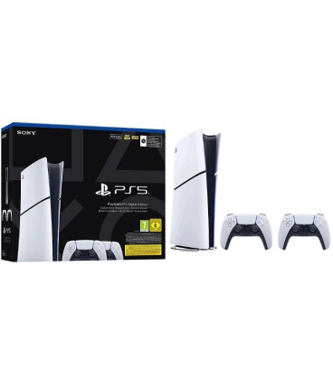 Consola sony playstation 5 - ps5 slim digital 825gb/ incluye 2 mandos dual sense/ chassis e