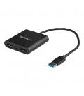 Adaptador usb 3.0 a 2x hdmi staretch 25cm - macho - hembra - negro
