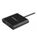 Adaptador usb 3.0 a 2x hdmi staretch 25cm - macho - hembra - negro