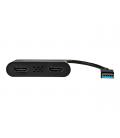 Adaptador usb 3.0 a 2x hdmi staretch 25cm - macho - hembra - negro