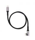 Cable usb 3.2 tipo-c acodado nanocable 10.01.4701/ usb tipo-c macho - usb tipo-c macho/ hasta 100w/ 10gbps/ 1m/ negro