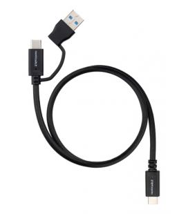 Cable usb 3.2 tipo-c nanocable 10.01.4801/ usb tipo-c macho/ usb macho - usb tipo-c macho/ hasta 60w/ 10gbps/ 1m/ negro