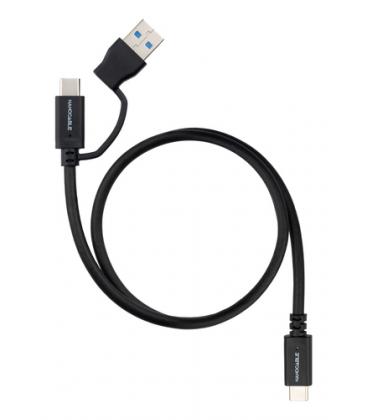 Cable usb 3.2 tipo-c nanocable 10.01.4801/ usb tipo-c macho/ usb macho - usb tipo-c macho/ hasta 60w/ 10gbps/ 1m/ negro