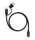 Cable usb 3.2 tipo-c nanocable 10.01.4802/ usb tipo-c macho/ usb macho - usb tipo-c macho/ hasta 60w/ 10gbps/ 2m/ negro