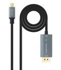 Cable conversor nanocable 10.15.5022/ usb tipo-c macho - displayport macho/ 2m/ negro