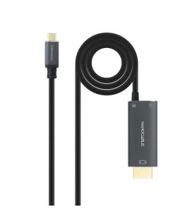 Cable conversor nanocable 10.15.5182/ usb tipo-c macho - hdmi 8k macho/ usb tipo-c hembra/ hasta 100w/ 1.8m/ negro