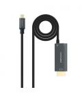 Cable conversor nanocable 10.15.5182/ usb tipo-c macho - hdmi 8k macho/ usb tipo-c hembra/ hasta 100w/ 1.8m/ negro