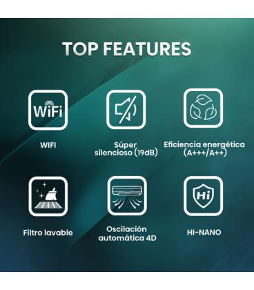 Aire acondicionado split hisense uni pure clase a+++ - a++ 3010fg - h 3354 kcal - h wifi blanco