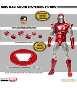 Figura mezco toyz marvel one:12 collective iron man silver centurion edition 16cm