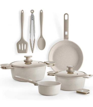 Pack batería de cocina monix denmark/ cazo ø16cm/ sarten ø24cm/ cacerolas ø20 - 24cm/ aluminio fundido/ apta para inducción