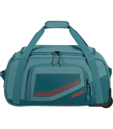 Bolsa de viaje con ruedas american tourister city racer s/ 55x35x25cm/ 2 ruedas/ azul verdoso
