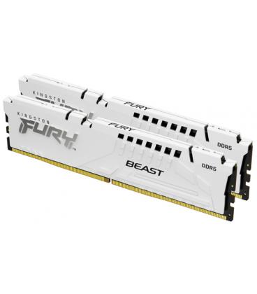 Memoria ram ddr5 32gb 2x16gb kingston - 6000mt - s - fury beast - cl36 - blanco
