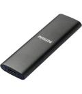 Disco duro externo ssd philips ultra slim 500gb m.2 usb tipo c gris