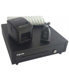 Pack approx apppospack4180lan-2d cajón portamonedas/ impresora térmica/ lector de códigos y rollos térmicos