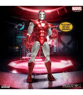 Figura mezco toyz marvel one:12 collective iron man silver centurion edition 16cm