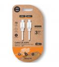 Cable usb 2.0 tipo-c tech one tech tec2210/ usb tipo-c macho - usb tipo-c macho/ hasta 100w/ 480mbps/ 1.5m/ blanco