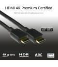 Cable hdmi 4k uhd act connectivity 2m - macho - macho - high speed premium certificado v2.0 negro