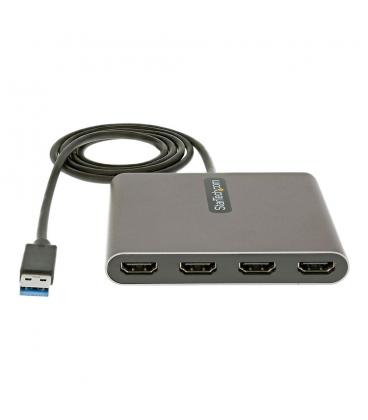 Adaptador usb 3.0 a 4x hdmi startech 1m - macho - hembra - gris
